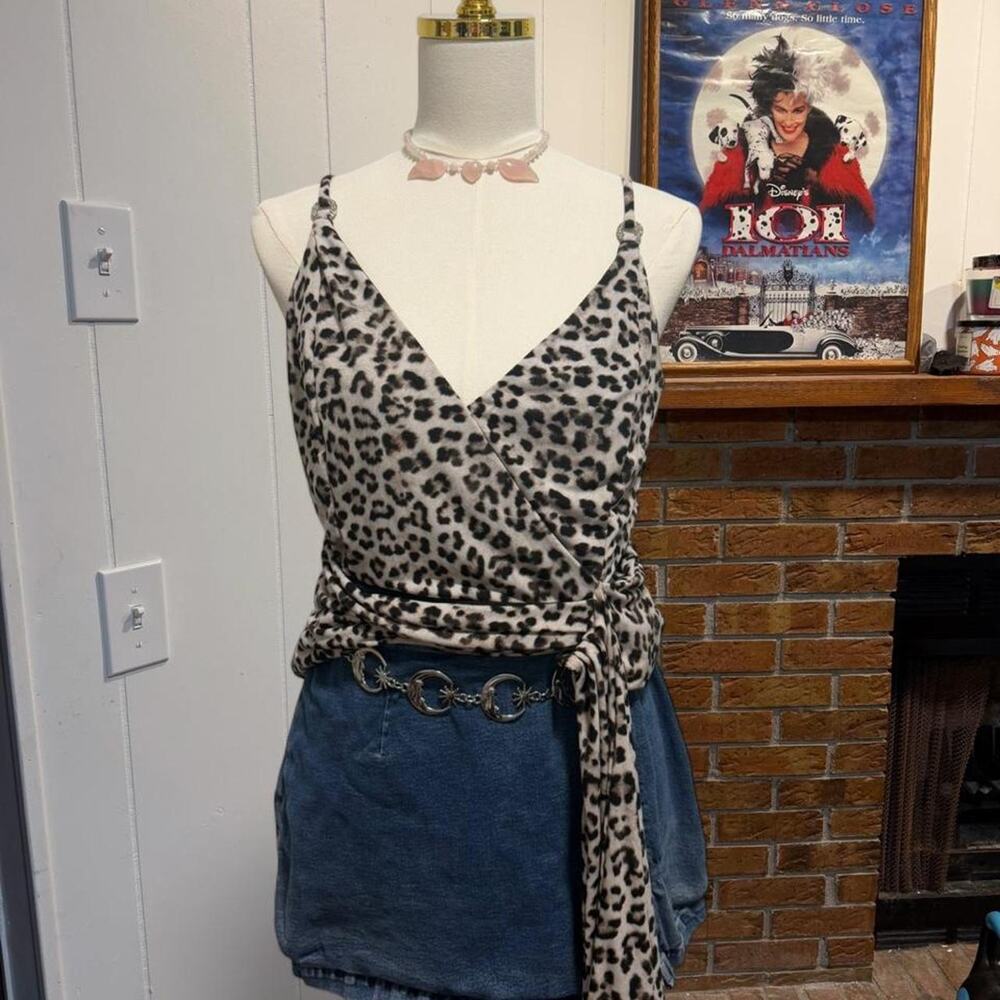 INC Leopard print tank top with tie back detail size medium